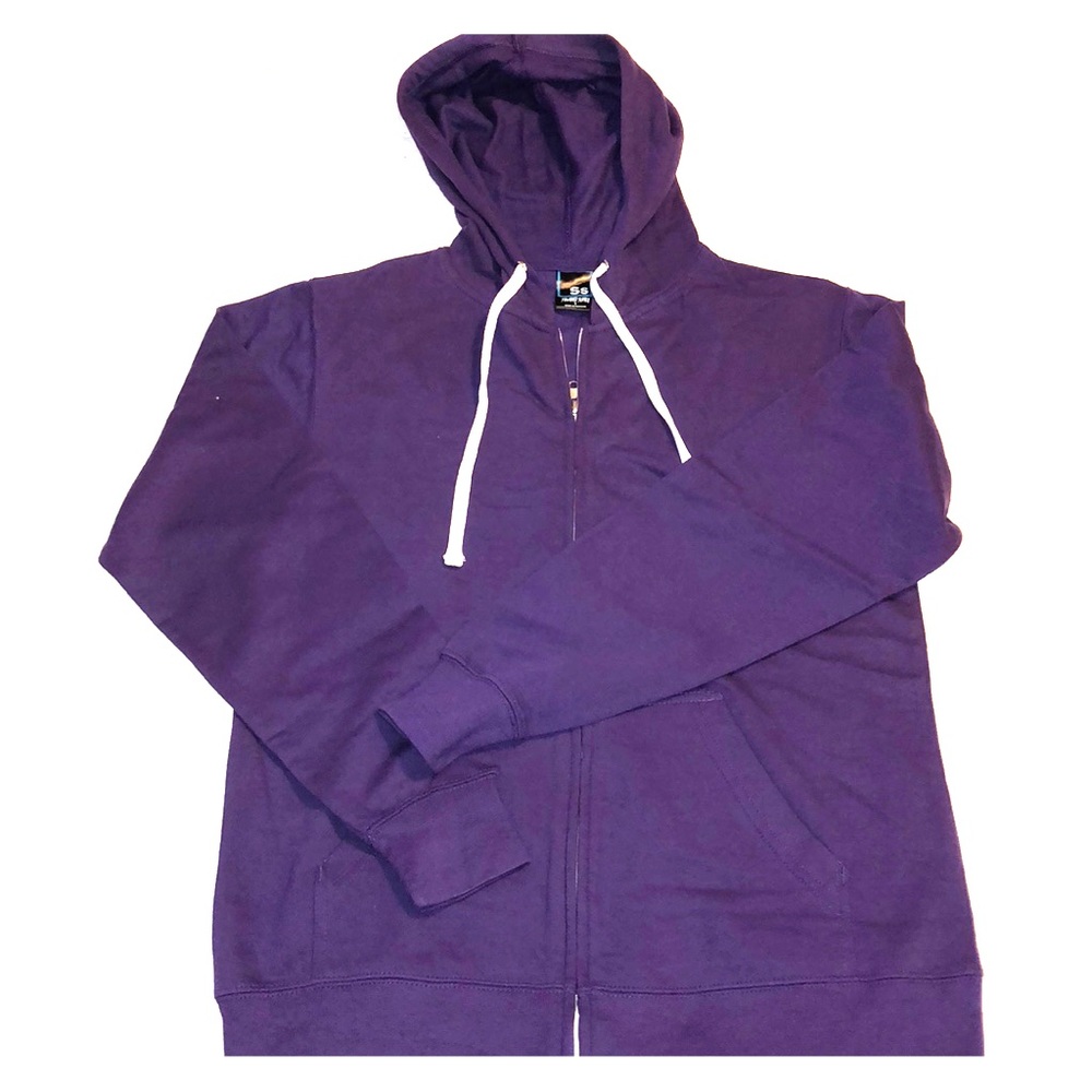 Men’s SMALL Lightweight Purple Zip Hoodie